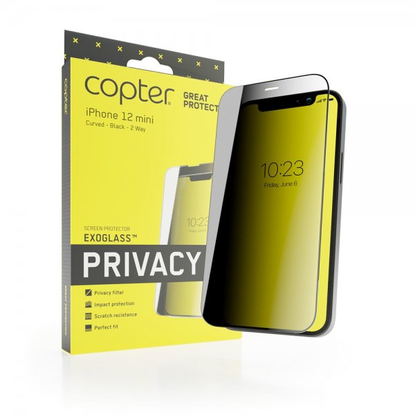 Copter iPhone 12 Mini Skjermbeskytter Exoglass Curved Privacy