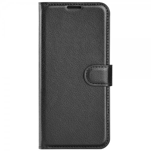 iPhone 16 Pro Etui Litchi Svart