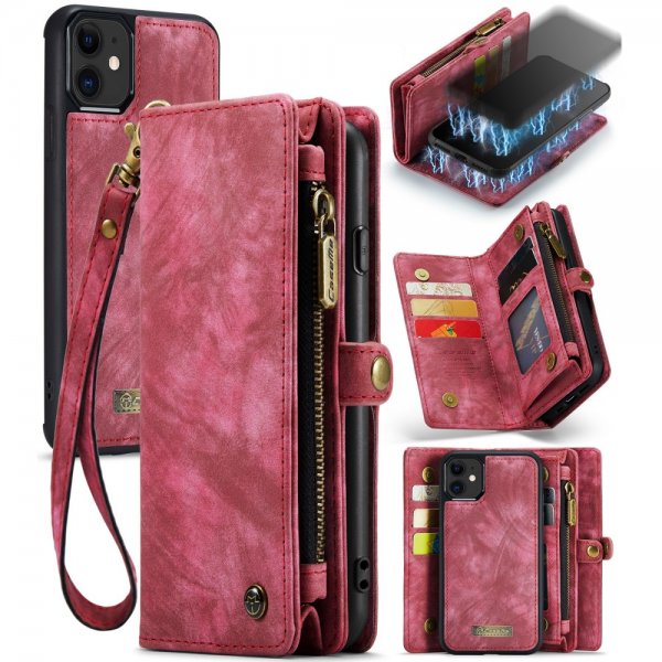 CaseMe iPhone 11 Etui 008 Series Avtakbart Deksel Rød
