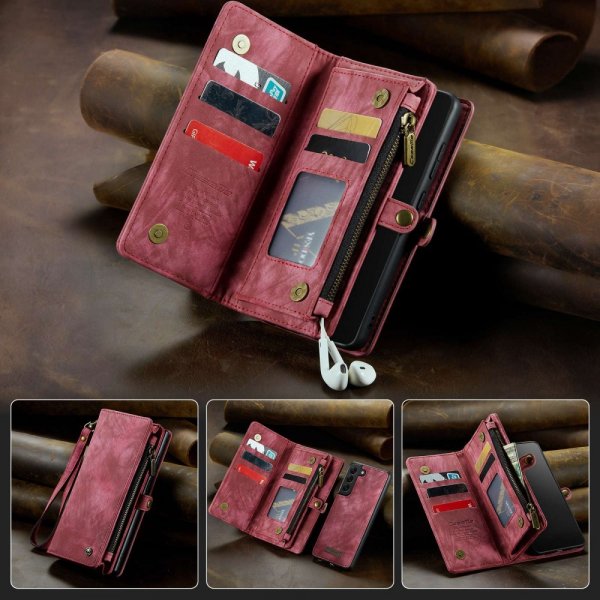 CaseMe Samsung Galaxy S21 Etui 008 Series Avtakbart Deksel Rød