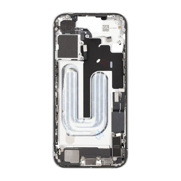 Midtre ramme med smådeler for iPhone 16 - Hvit OEM