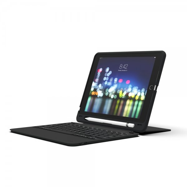 Zagg iPad 10.2 Etui med Tastatur Slim Book Go Nordic Svart