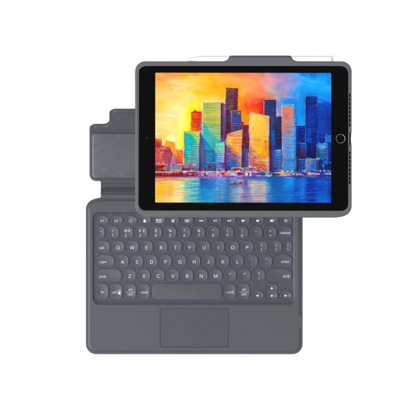 Zagg iPad 10.2 Etui med tastatur Pro Keys with Trackpad Nordic Svart Grå