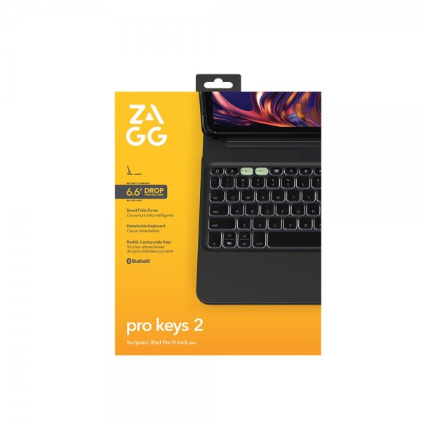 Zagg iPad Pro 11 (M4/M5) Etui Med tastatur Pro Keys 2 Nordic Layout Svart