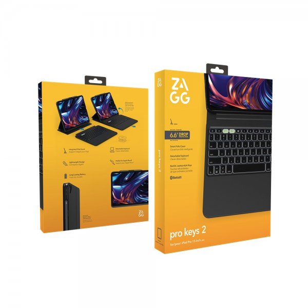 Zagg iPad Pro 13 (M4/M5) Etui Med tastatur Pro Keys 2 Nordic Layout Svart