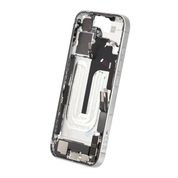 Midtre ramme med smådeler for iPhone 16 - Hvit OEM