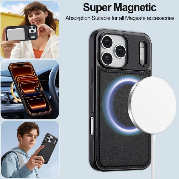 Nordic Covers iPhone 17 Pro Etui med avtakbart MagSafe-deksel Raven Black