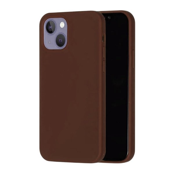 Rvelon iPhone 13/iPhone 14 Deksel Silikon MagSafe Brun