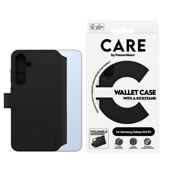 CARE by PanzerGlass Samsung Galaxy S24 FE Etui Wallet Kickstand Svart