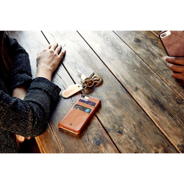 Twelve South iPhone 7 Plus/iPhone 8 Plus Deksel Relaxed Leather Kortfack Marsala