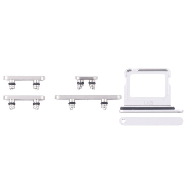 Knapper og SIM-kortholder for iPhone 16 og 16 Plus - Hvit