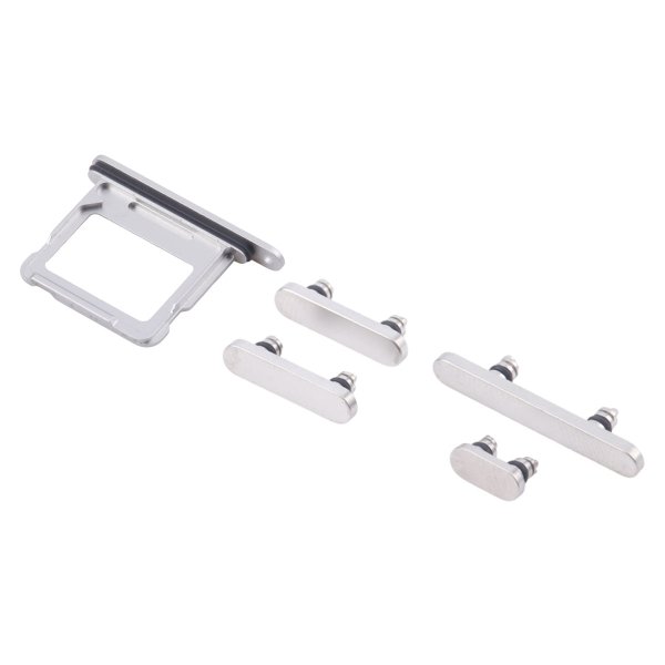 Knapper og SIM-kortholder for iPhone 16 og 16 Plus - Hvit