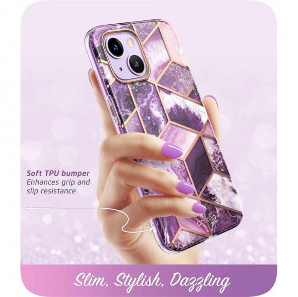 Supcase iPhone 14 Plus Deksel Cosmo Purple Marble