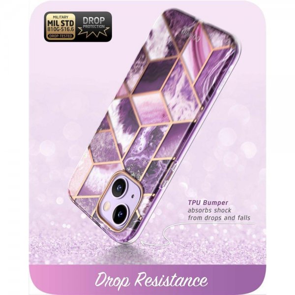 Supcase iPhone 14 Plus Deksel Cosmo Purple Marble