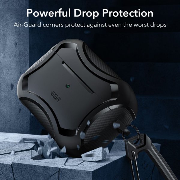 ESR AirPods Pro/AirPods Pro 2 Deksel Cyber Tough HaloLock Svart