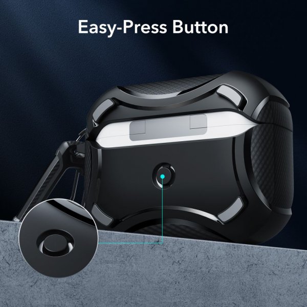 ESR AirPods Pro/AirPods Pro 2 Deksel Cyber Tough HaloLock Svart
