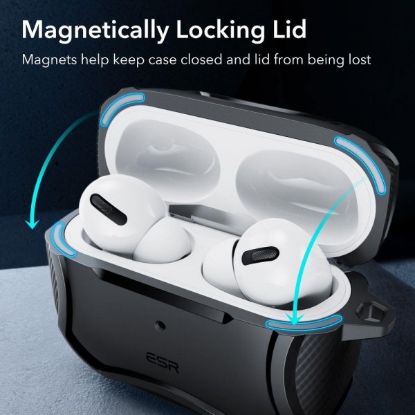 ESR AirPods Pro/AirPods Pro 2 Deksel Cyber Tough HaloLock Svart