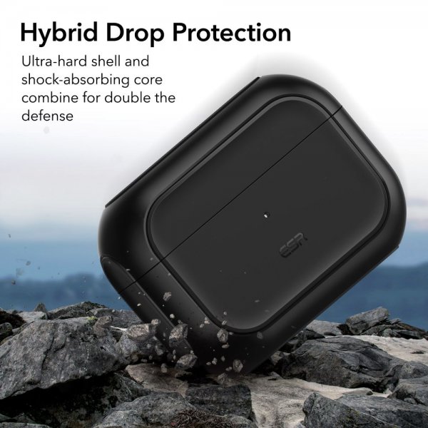 ESR AirPods Pro/AirPods Pro 2 Deksel Orbit Hybrid HaloLock Svart