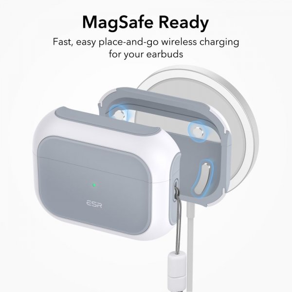 ESR AirPods Pro/AirPods Pro 2 Deksel Orbit Hybrid HaloLock Hvit