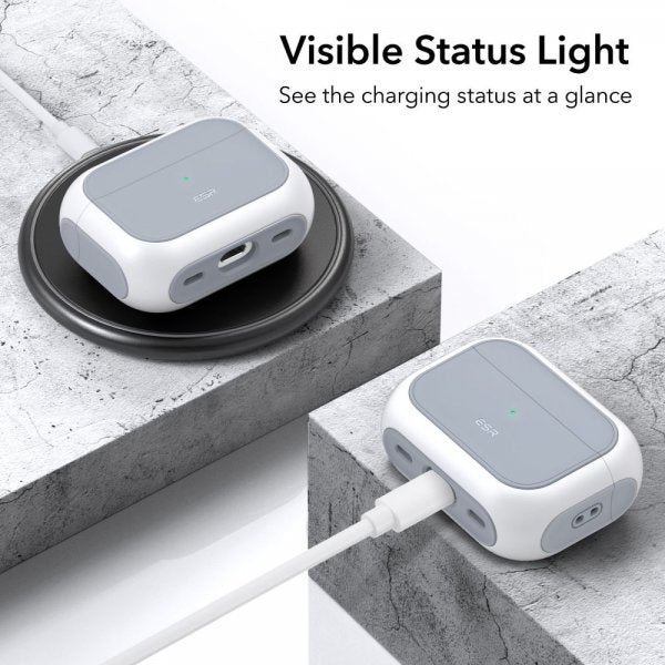 ESR AirPods Pro/AirPods Pro 2 Deksel Orbit Hybrid HaloLock Hvit