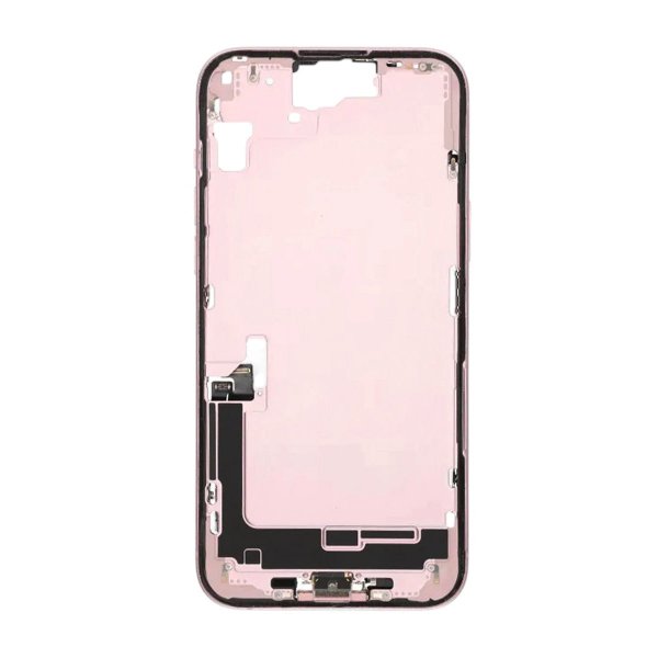 Midtramme med smådeler for iPhone 15 Plus - rosa OEM