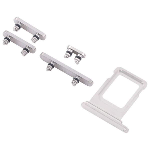 Knapper og SIM-kortholdere for iPhone 15 Pro og 15 Pro Max - Hvit