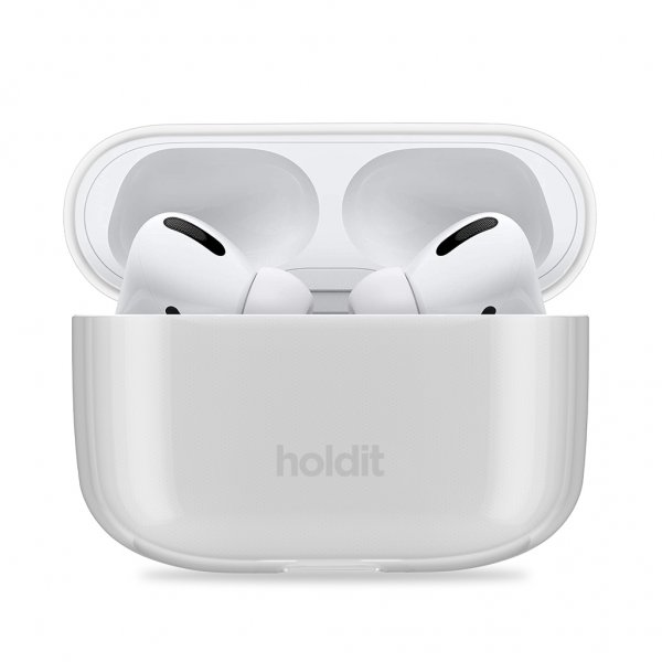 holdit AirPods Pro/AirPods Pro 2 Deksel Seethru Hvit