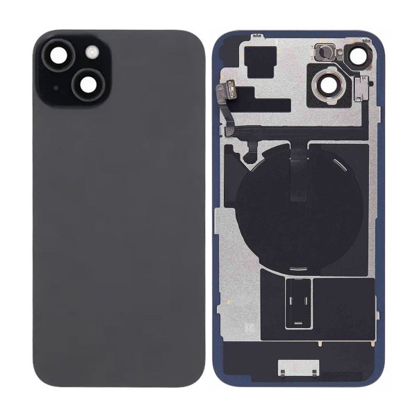 iPhone 15 Plus Bakside Glass Komplett OEM - Svart