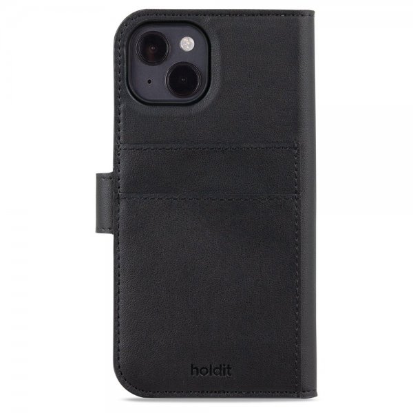 holdit iPhone 13/iPhone 14 Etui Wallet Case Magnet Plus Black
