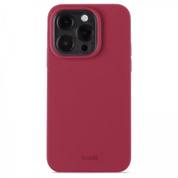 holdit iPhone 15 Pro Deksel Silikon Red Velvet