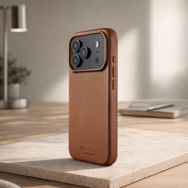 Mujjo iPhone 17 Pro Max Deksel Full Leather Case MagSafe Tan