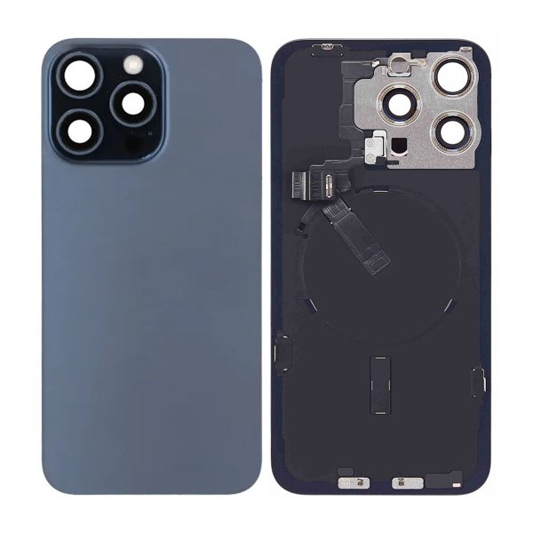 iPhone 15 Pro Max Bakside Glass Komplett OEM - Blå