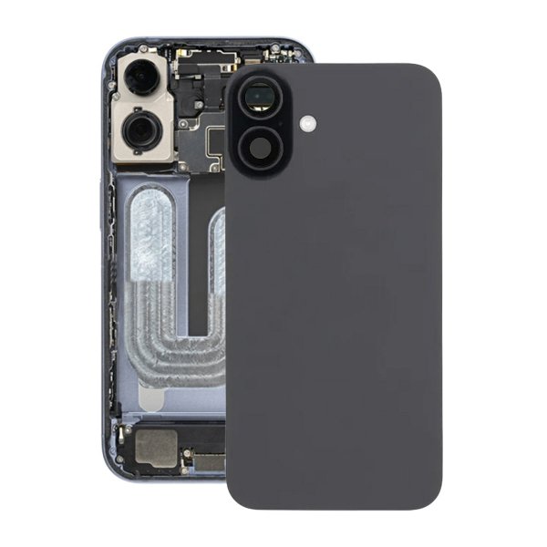iPhone 16 Plus Bakside Glass Komplett - Svart