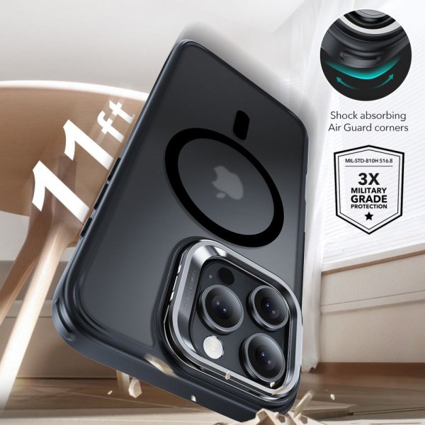 ESR iPhone 16 Pro Max Deksel og Skjermbeskytter Classic Hybrid Kickstand MagSafe Set Svart