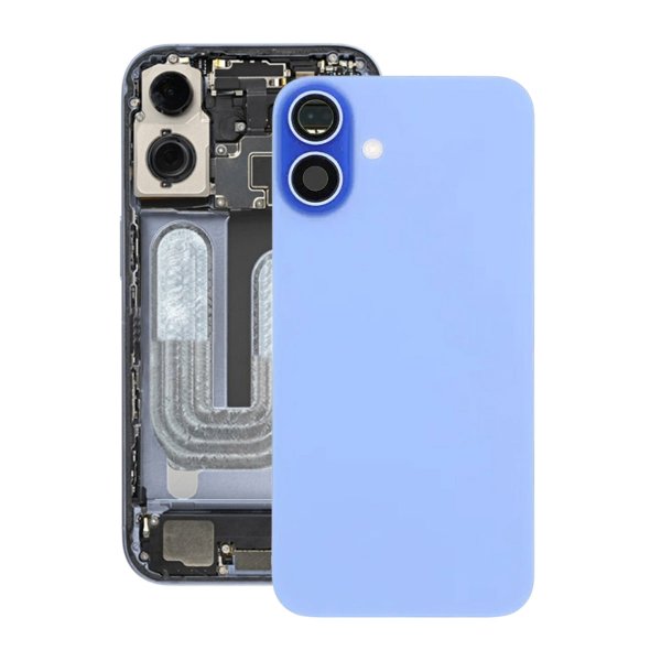 iPhone 16 Plus bakglass med magnet og kameralinse - blå