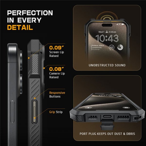 Supcase iPhone 16 Deksel UB Grip MagSafe Svart