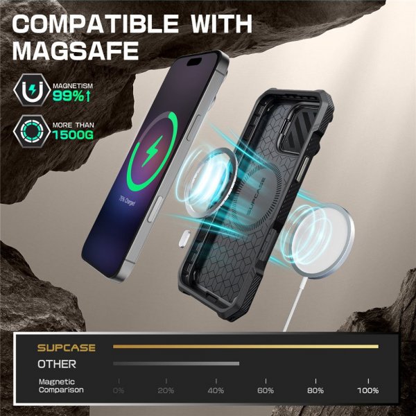 Supcase iPhone 16 Pro Max Deksel UB Mag XT Grå