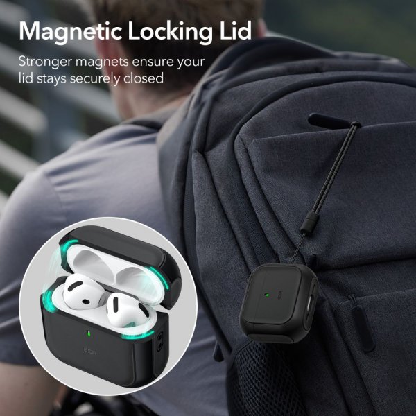 ESR AirPods 4 Deksel Orbit Hybrid HaloLock Svart