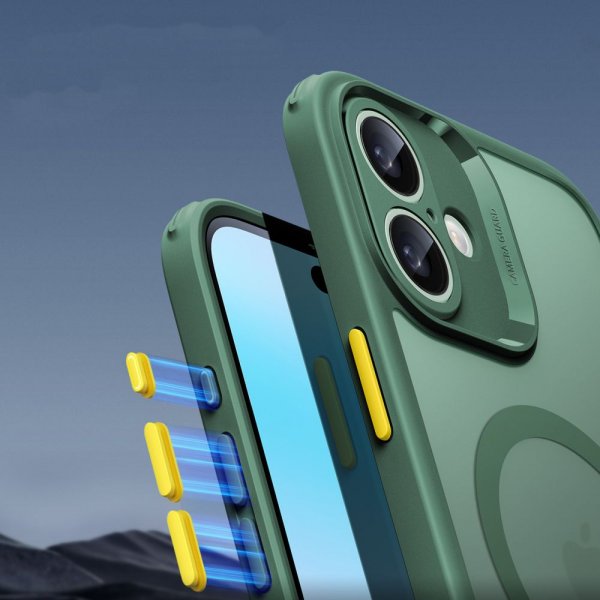 ESR iPhone 16 Deksel og Skjermbeskytter Classic Hybrid Pro Set Grønn