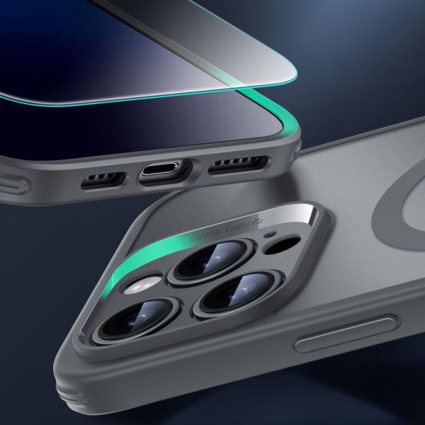 ESR iPhone 16 Pro Deksel og Skjermbeskytter Classic Hybrid Pro Set Grå
