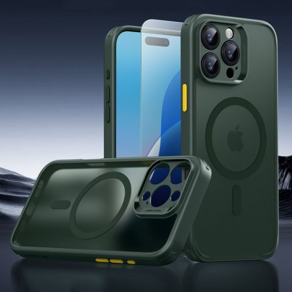 ESR iPhone 16 Pro Deksel og Skjermbeskytter Classic Hybrid Pro Set Grønn