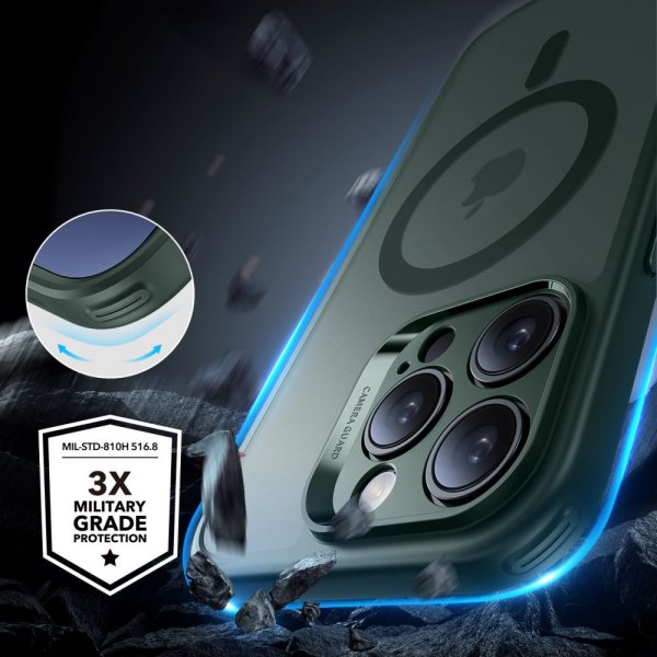 ESR iPhone 16 Pro Deksel og Skjermbeskytter Classic Hybrid Pro Set Grønn
