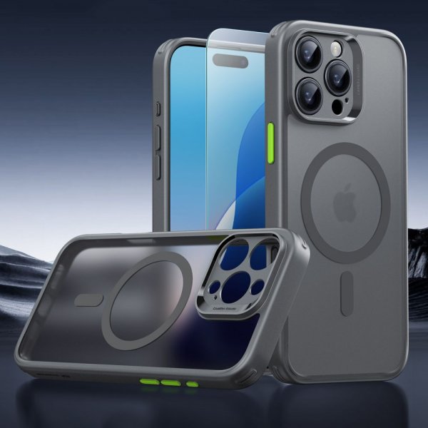 ESR iPhone 16 Pro Max Deksel og Skjermbeskytter Classic Hybrid Pro Set Grå