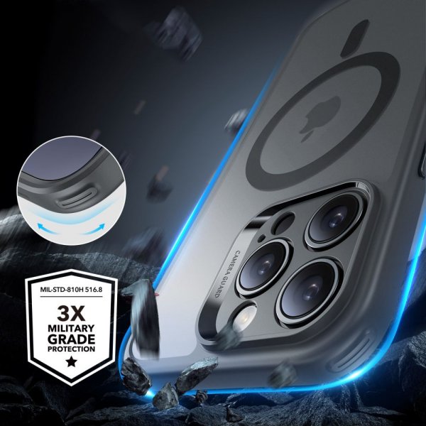 ESR iPhone 16 Pro Max Deksel og Skjermbeskytter Classic Hybrid Pro Set Grå