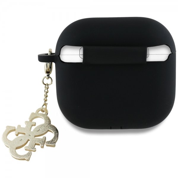 Guess AirPods 4 Deksel Classic Logo 4G Charm Svart