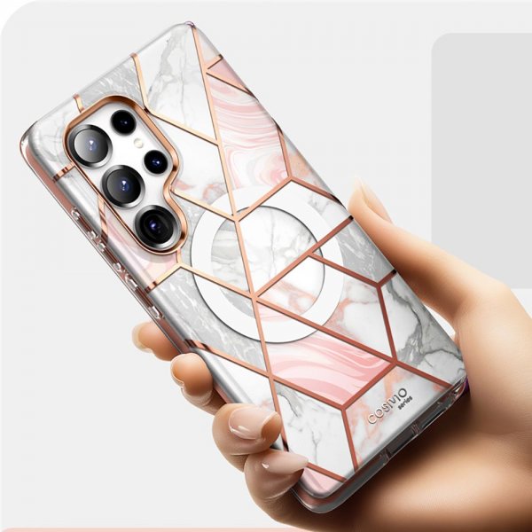 Supcase Samsung Galaxy S25 Ultra Deksel Cosmo MagSafe Pink Marble