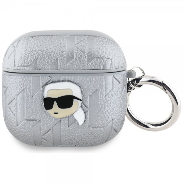 Karl Lagerfeld AirPods 4 Deksel Monogram Karl Sølv