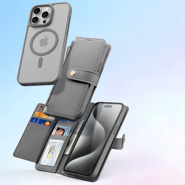 Dux Ducis iPhone 15 Pro Max Etui 2-in-1 Lawa Series MagSafe Grå