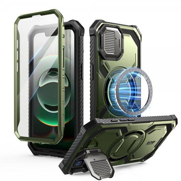 Supcase iPhone 16e/iPhone 17e Deksel ArmorBox MagSafe Grønn
