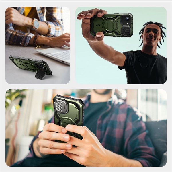 Supcase iPhone 16e/iPhone 17e Deksel ArmorBox MagSafe Grønn